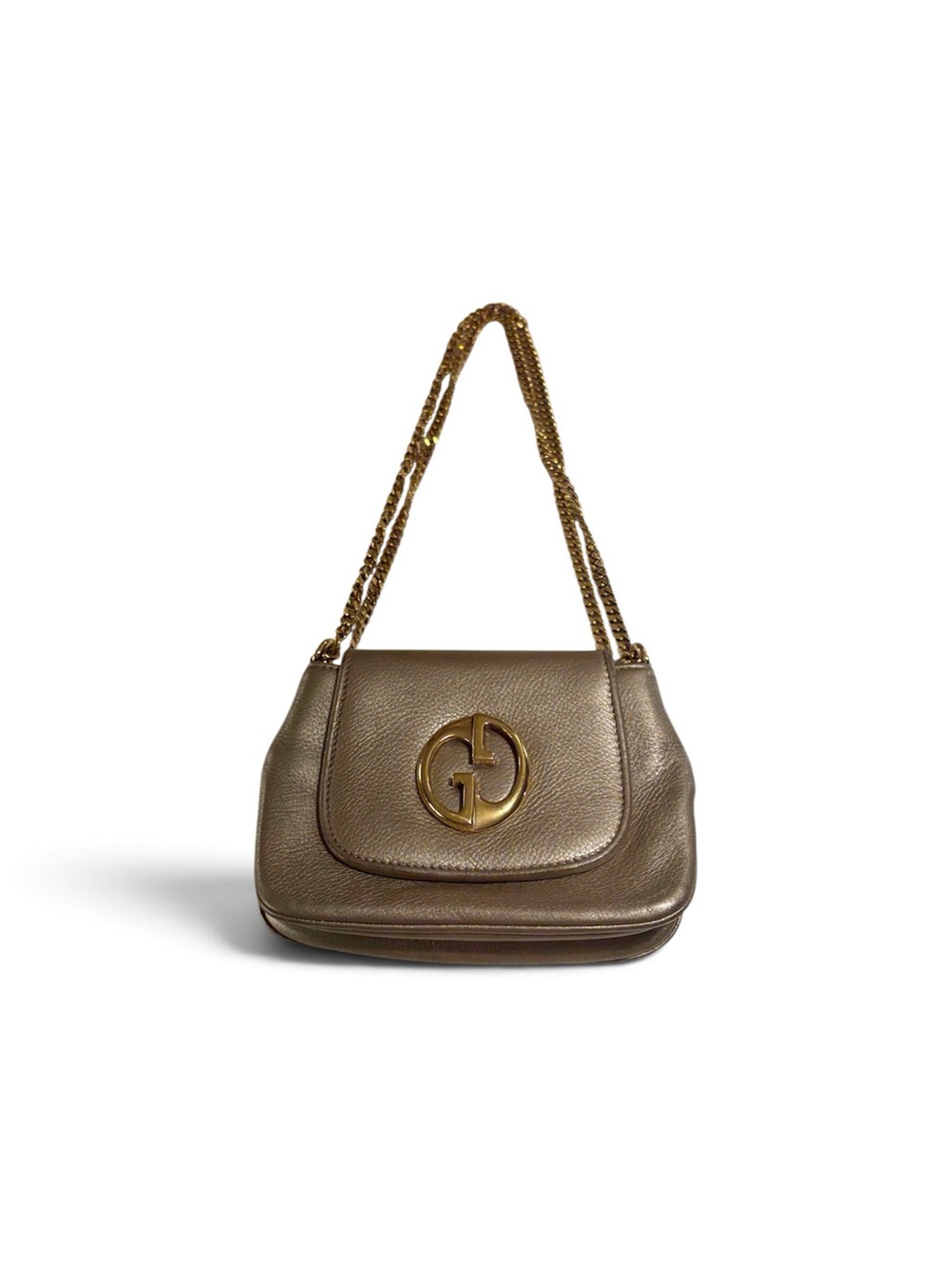 Gucci Metallic Bronze Chain-Handle Shoulder Bag